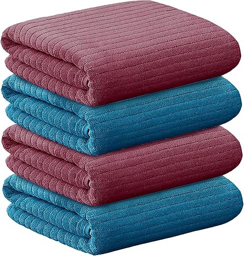 Story@Home Hand Towel Set of 4 | 400 GSM Microfiber Hand Towels | Color : Pink &amp; Blue | Soft Towel &amp; Absorbent Gym Towel | Quick Dry Towel for Kitchen Towel | Lightweight Bamboo Towels for Kids Towel