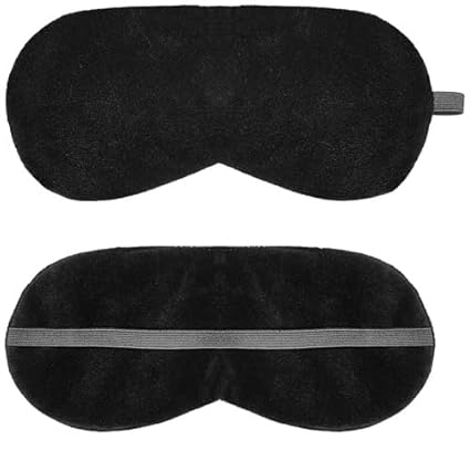 Amazon Basics Sleeping Eye Mask | Super Smooth, Velvet Fabric, Secure Fit | Soft &amp; Comfortable Blindfold for Travelers | Ideal for Airplane, Car, Office &amp; Home | Relaxation &amp; Eye Pain Relief (Black)