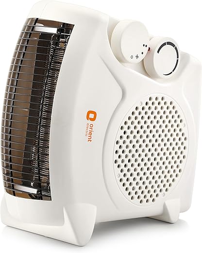 Orient Electric Areva Portable Room Heater | 2000W | Two Heating Modes | Advanced Overheat Protection | Horizontal &amp; Vertical Mount | 1-year replacement warranty by Orient | White