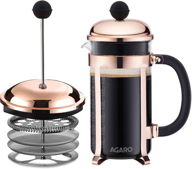 AGARO Royal French Press Coffee And Tea Maker, 4 Cups Coffee Maker  (Copper)