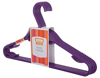 All Time Smart 6 Piece Plastic Hanger, Purple Rs.98 - Amazon