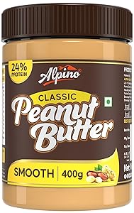 Alpino Classic Peanut Butter Smooth 400 G | 90% Roasted Peanuts | High Protein Peanut Butter Creamy | Gluten-Free | Vegan