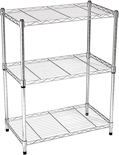AmazonBasics 3-Shelf Shelving Unit - Chrome