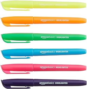 AmazonBasics Highlighter - Chisel Tip, Pack of 12 (Multicolor) Rs.199 - Amazon