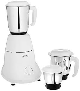 Amazon Brand - Solimo 500W Mixer Grinder (ISI certified) with 3 Jars