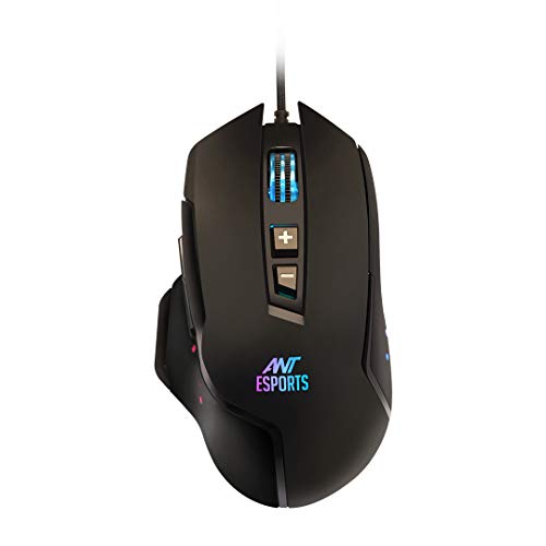 Ant Esports GM300 RGB Gaming Mouse with Optical Sensor 1000 Hz Polling Rate 4800 Dpi for FPS and MOBA Games - Black (GM 300)