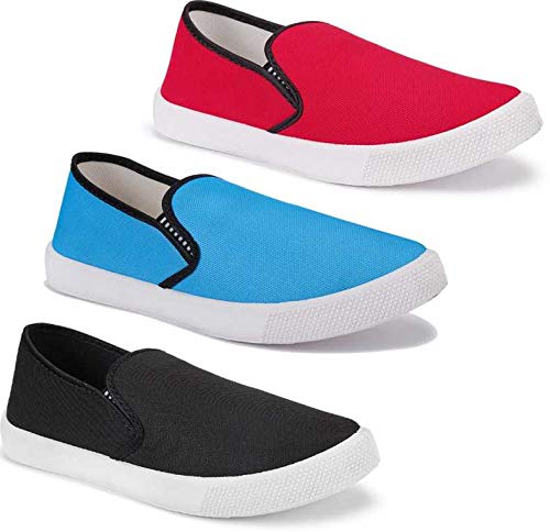 Bersache Men's Multicolor Combo Pack of 3 Casual Sneakers,Loafers,Sports,Boots Shoes