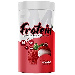 Bigmuscles Nutrition Frotein 26g Refreshing Litchi Flavored Hydrolysed Whey Protein Isolate 6g Glutamine 15g EAA Per Serving 0g Sugar Light and Crisp Like Juice (15 Servings, 500 gm)