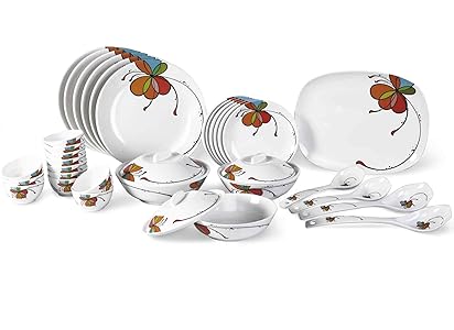 Borosil Vibgyor Fidenza Melamine Dinner Set, 35-Pieces, White Rs.2057 - Amazon