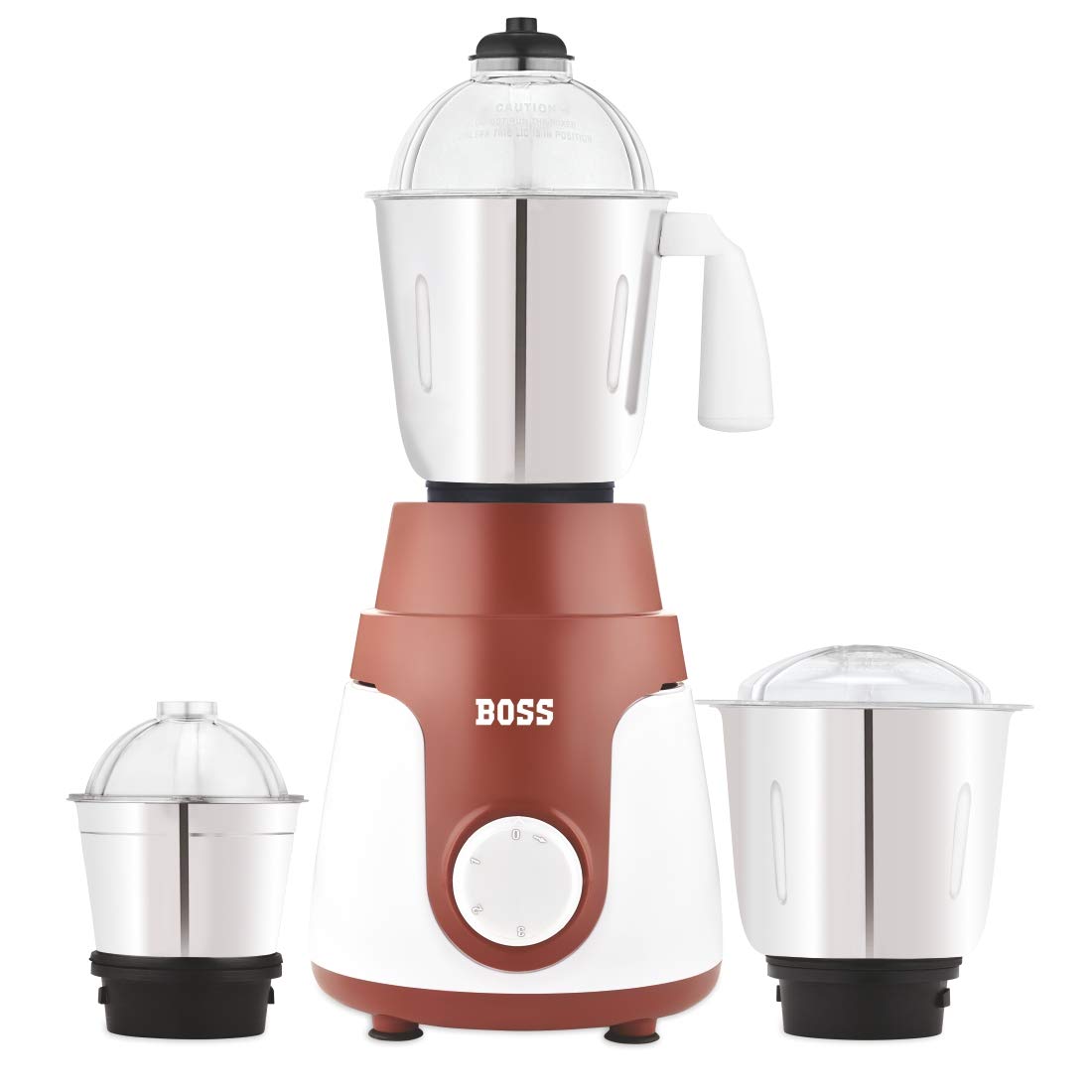 Boss Joy 550-Watt Mixer Grinder, 3 Jars, White-Blue Rs.1799 - Amazon