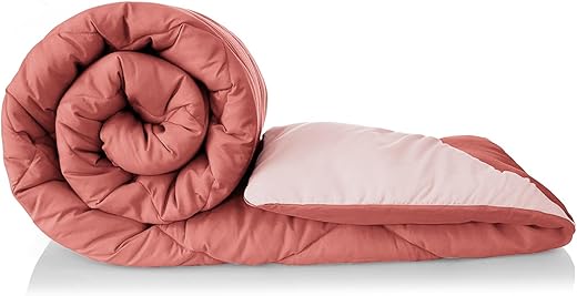 BSB HOME Microfibre All Season/AC/Summer Solid Reversible Double Bed Comforter Blanket | Quilt | Dohar | Rajaai | Duvets - (220 GSM, Candy Pink)