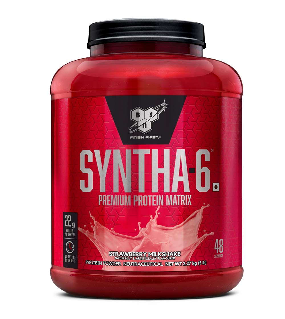 BSN Syntha 6 Protein Powder - 5 lbs, 2.27 kg (Strawberry Milkshake)