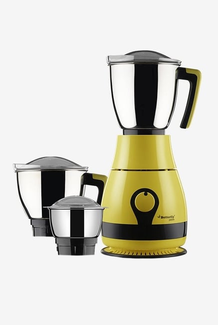 Butterfly Pebble 600 Watts 3 Jar Mixer Grinder (Yellow)