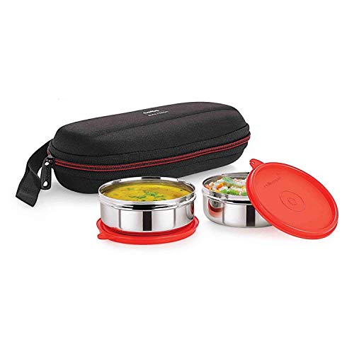 Cello Max Fresh Super Steel Lunch Box Set, 2-Pieces, Red Rs.363 - Amazon