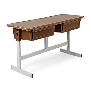 Cello School Mate Kid's Double Desk (Brown)