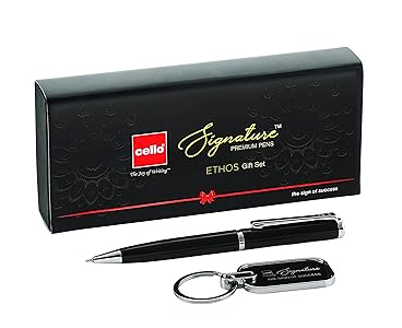 Cello Signature Ethos Special Giftset - Premium Metal Ball Pen with Keychain