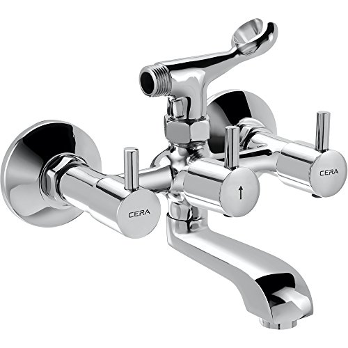 Cera Garnet Quarter Turn Fittings Wall Mixer with Telephonic Shower Arrangement (Chrome Finish)