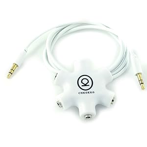 CHKOKKO 3.5 mm 5 Way Jack Stereo Audio Headset Headphone Earphone Hub Splitte