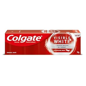 Colgate Visible White Sparkling Toothpaste - 100 g (Mint) and 360 Visible White Toothbrush with Plax Complete Care Mouthwash - 250 ml Rs.218