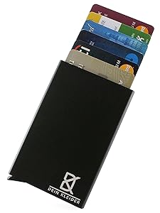 Dein Kleider Minimalist Design Anti-Theft RFID Metal Card Wallet (Black) Rs.449 - Amazon