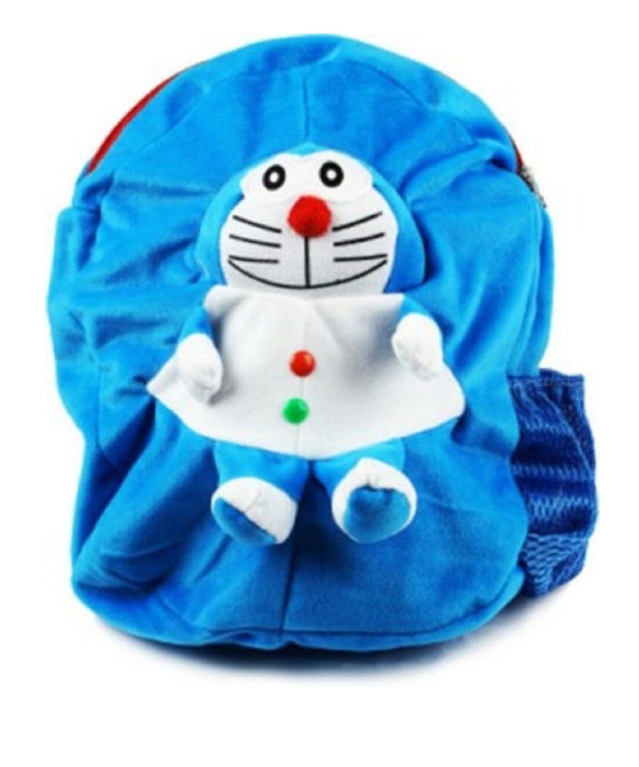 DZert Kid's Polyester Plush Soft Micky Cartoon Toy School Backpack (Red)