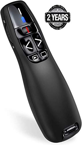 eErlikLatest Wireless Laser Powerpoint PPT Presenter Slide Changer Controller with USB Receiver Battery Indicator