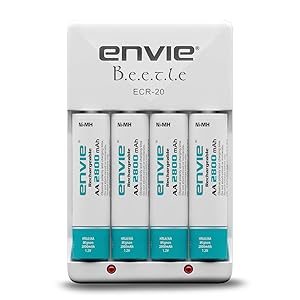 Envie ECR 20 + 4xAA 2800mAh Battery Charger with Rechargeable Battery Set Rs.599 - Amazon
