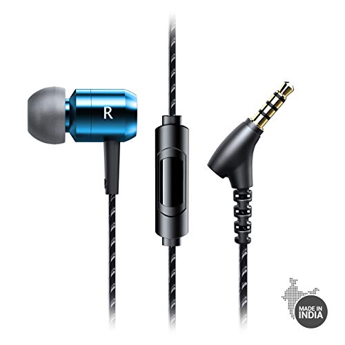 Evidson Raver in-Ear Wired Earphones with Mic, Made in India (Blue)