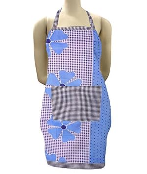 Exporthub Beautiful Waterproof Cotton Kitchen Apron - Blue Rs.137 - Amazon