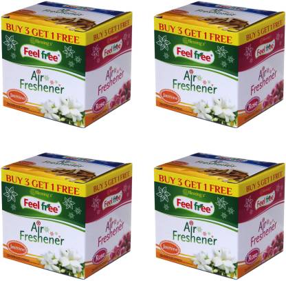 FEEL FREE AIR FRESHENER 3+1 BOX WITH 4 PREMIUM FRAGRANCE Blocks  (4 x 50 g)