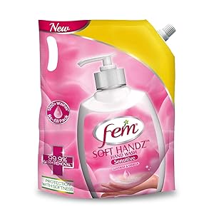 Fem Soft Handz Hand Wash Sensitive – Enriched with goodness of Vanilla & Glycerine - 1500 ml