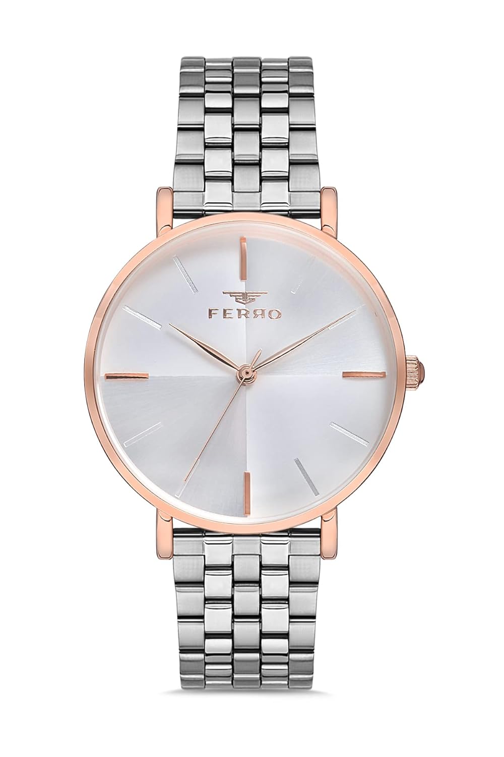 Ferro Lucca Analog Round Dial Women's Watch with Mesh Strap