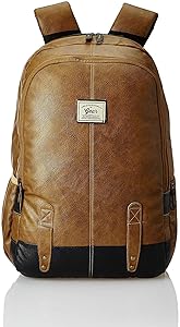GEAR Classic Anti Theft Faux Leather 20 Ltrs Tan Laptop Backpack (LBPCLSLTH1901)