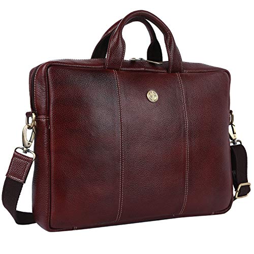 Hammonds Flycatcher Original Bombay Brown Leather 14 inch Laptop Messenger Bag|Padded Laptop Compartment|Office Bag