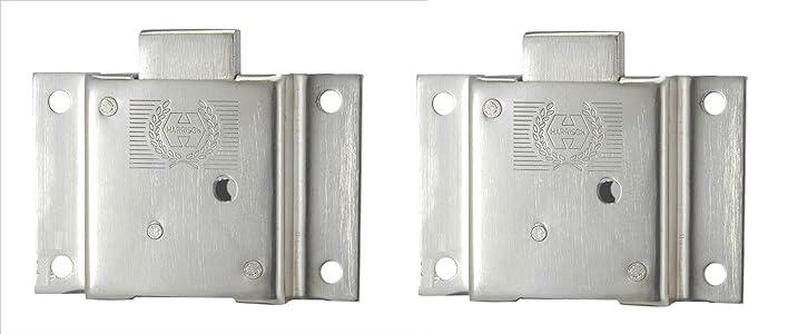 Harrison H-0559_PK2 90mm Iron Six Lever Double Action Furniture Lock Set (Silver,Pack