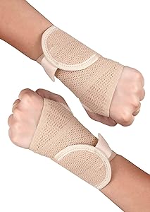 Healthgenie 14675 Wrist Brace with Thumb Support One Size Fits Most - 1 Pair (Beige) Rs.199 - Amazon