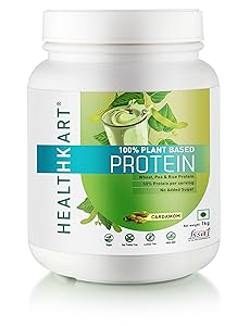 HealthKart 100% Plant Protein, Vegan, Lactose Free, 1kg, Cafe Mocha