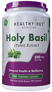 HealthyHey Tulsi Extract 120 Vegetarian Caps (Pack of 1) Rs.569 - Amazon