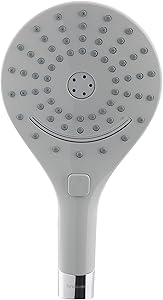 Hindware F160081CP 150mm, ABS 3 Flow Hand Shower with Pressing Switch (Grey)
