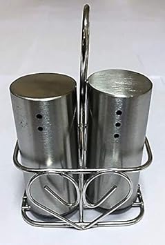 HMSTEELS Stainless Steel Round Design Salt and Pepper Set