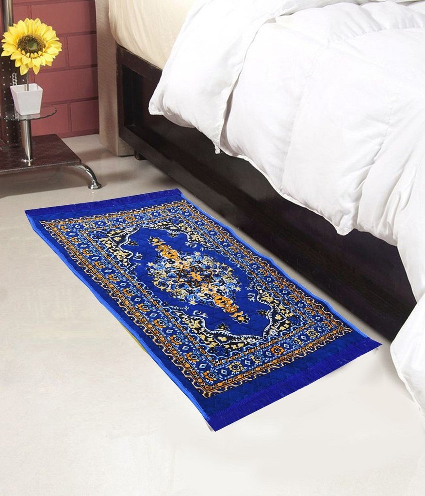 Home Elite Abstract Polyester Bedside Runner - 30"x48", Blue Rs.176 - Amazon