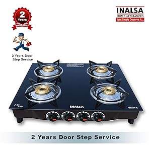 Inalsa Dazzle 4 Burner Cooktop, Black