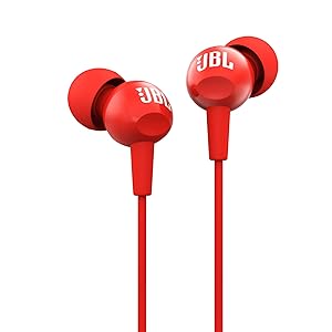 (Prime Member) JBL C100SI In-Ear Headphones with Mic (Red)