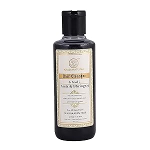 Khadi Natural Ayurvedic Amla and Bhringraj Hair Cleanser(Shampoo), SLS and Paraben Free, 210ml