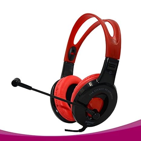 KOMC B1 Usb Stereo Over-Ear Headphone with Mic (Black Red) Rs.720 - Amazon