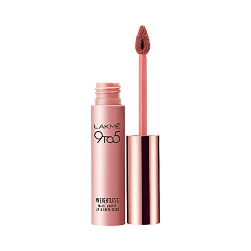 Lakme 9 to 5 Weightless Mousse Lip and Cheek Color, Blush Velvet, 9g