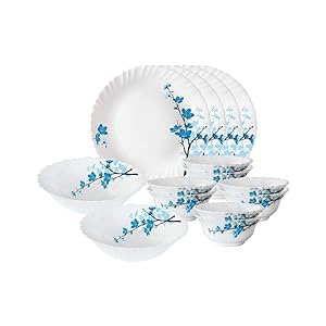 Larah By Borosil Mimosa Opalware Dinner Set, 14-Pieces Rs.1099
