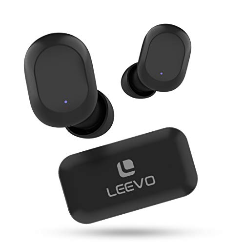 Leevo Love Buds Truly Wireless in-Ear Buds with Soft bass, Integrated Touch Controls with a Tiny Type-C Charging Case. (Matte Black)