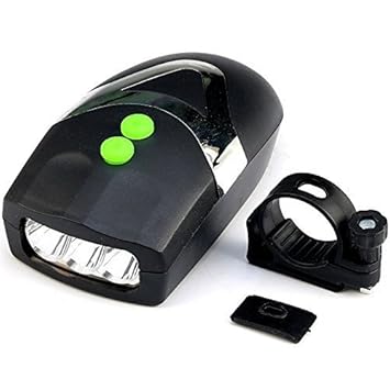 Lista Lista019 Bicycle 3 LED Front Head Light and Hooter Siren Alarm (Black)