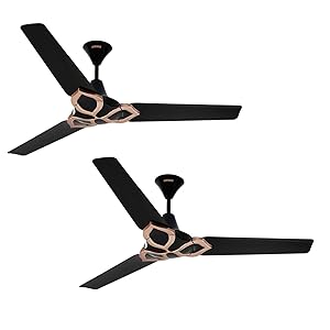 Luminous Jaipur Gangaur 1200mm Ceiling Fan (Abu Black, Pack of 2)